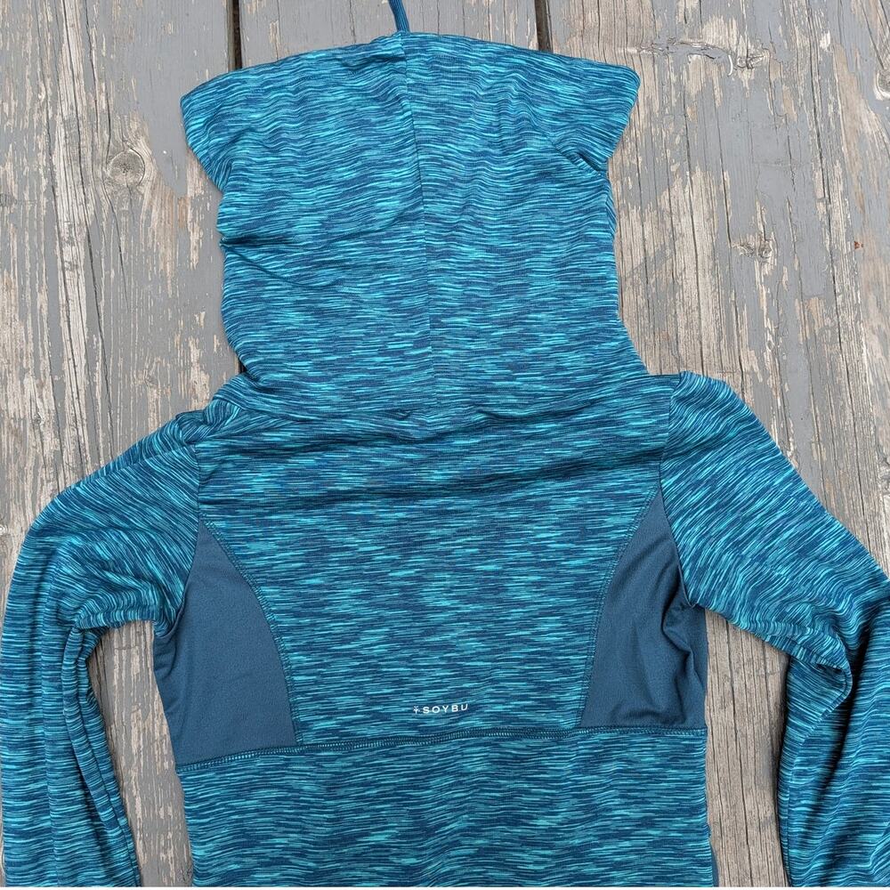 Soybu Activewear Hoodie Women's XS Space Dye Pullover Yoga Top Blue Green - Picture 6 of 8